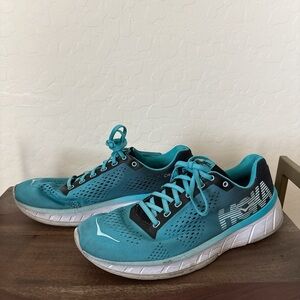 Hoka One One Teal and Black Running Shoes